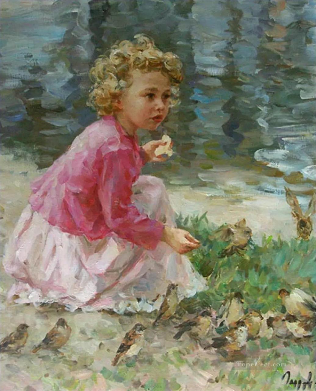 boy and pigeons VG 25 pet kids Oil Paintings